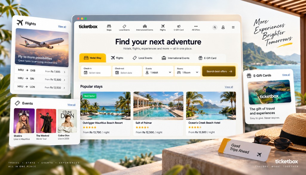 Travel, hospitality, and events booking platform